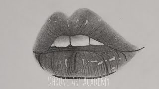 How to draw realistic lips easy . Sketch of lips by Dhruvi Art Academy.