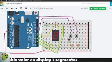 botones para cambio de valor en display 7 segmentos subir y bajar valores hexadecimales