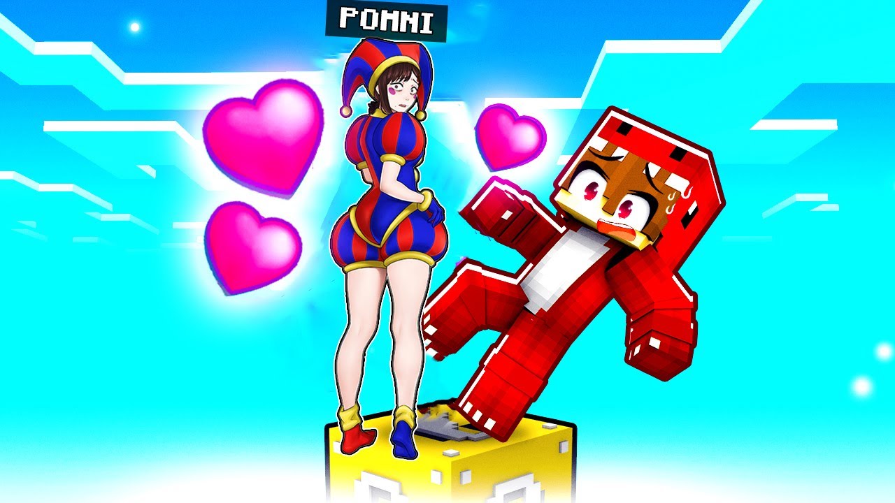 LOCKED on ONE LUCKY BLOCK with WEIRD ANIME POMNI!