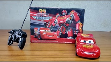 Lightning McQUeen 95 Robot Deform Hotshot Racing  RC Car Unboxing and Review