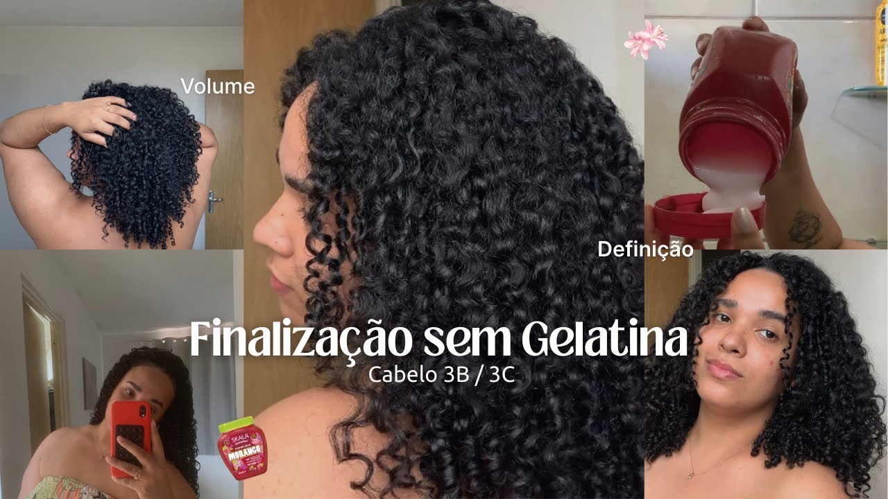 Finalização sem Gelatina no cabelo 3B/3C: definição e volume de verdade