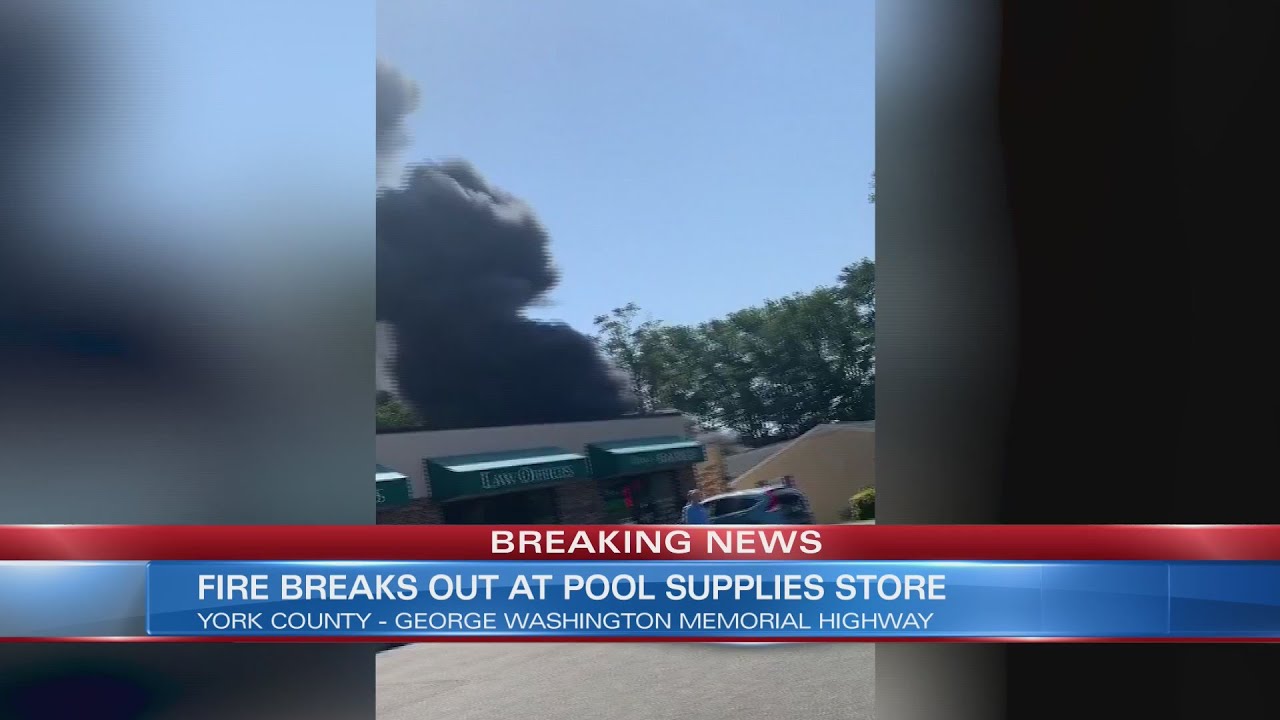 Fire breaks out at pool supplies store in York County