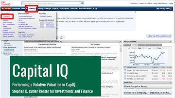 Performing a Relative Valuation in CapIQ
