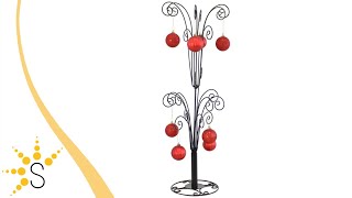 Sunnydaze Gloria Black Metal Christmas Ornament Stand - Multiple Sizes - HMI-658
