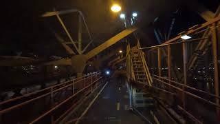 NYC Williamsburg Bridge NIGHT AMBIENT 4K - Brooklyn to Manhattan