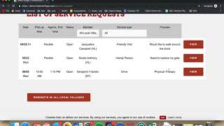 Volunteers: Viewing and matching with an open service request