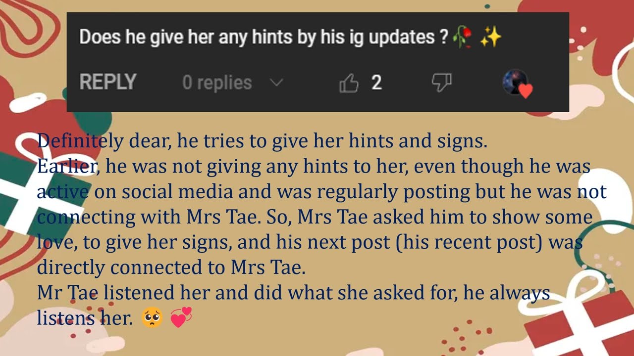 Mrs Tae's QnA (PART-5)!! 💖💜💝