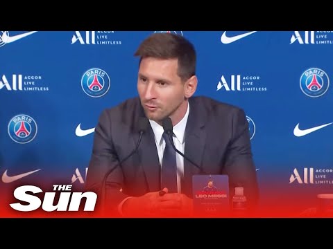Lionel Messi speaks publicly as a Paris Saint-Germain player for the first time