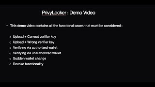 Demo Video for Privy Locker