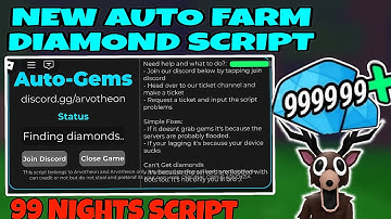 99 Nights In the Forest Script Auto Farm Diamonds | INSTANT DIAMOND SCRIPT! Mobile & PC