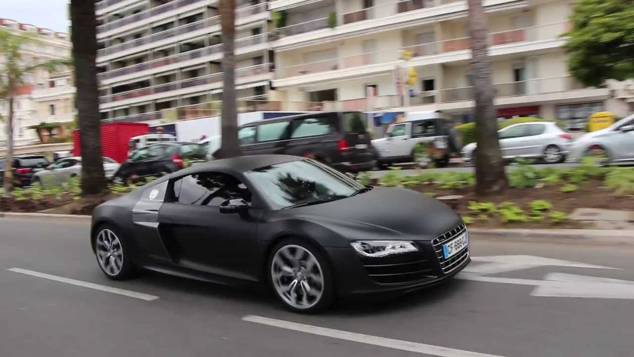 Matte Black Audi R8 - YouTube