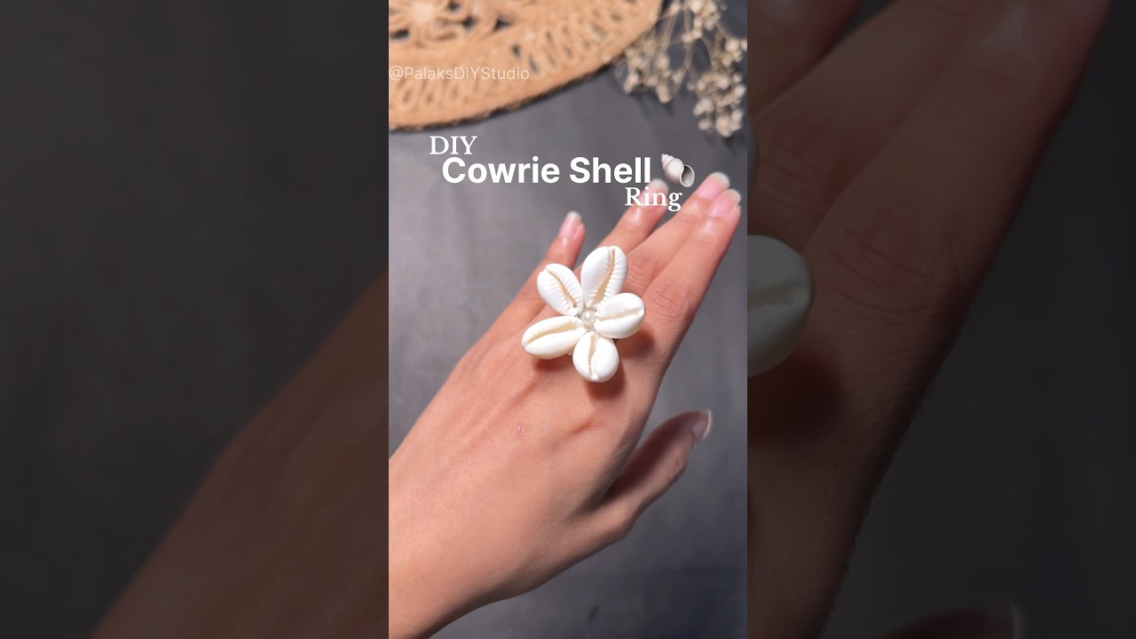 Easy DIY ring from cowrie shell 🐚✨ 