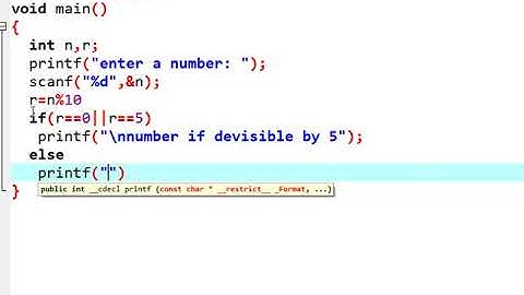 program to check the number is divisible by five or not in C language in HINDI