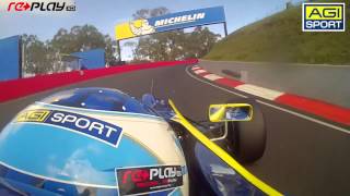 Formula 3 battle at Bathurst's Mt Panorama.