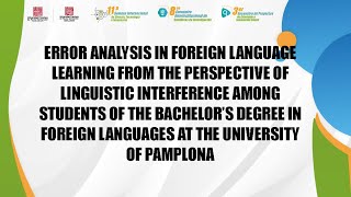 ERROR ANALYSIS IN FOREIGN LANGUAGE LEARNING FROM THE PERSPECTIVE OF LINGUISTIC INTERFERENCE