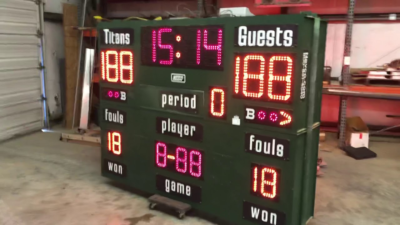 Used Led Nevco Basketball Scoreboards For Sale Youtube