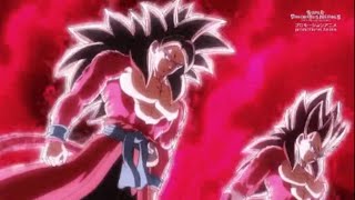 xeno goku and xeno vegeta ssj4 limit breaker gif no sound from super dragon ball heroes