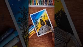 Mesmerizing Sunset Drawing Oil Pastel Sky Scenery