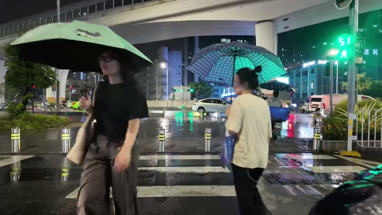[View of China] Rainy Night Walk in Longhua, Shenzhen – Industrial District Streets | 4K