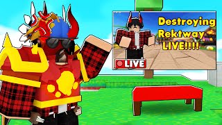 This STREAMER Wanted To DESTROY Me On LIVESTREAM... (ROBLOX BEDWARS)
