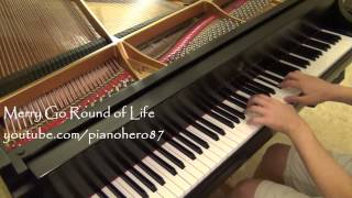 Howl's Moving Castle Main Theme--Merry Go Round of Life--piano chords