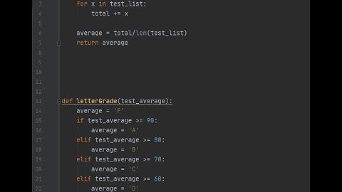 Python - Test Average And Grade