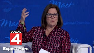 US Chamber of Commerce CEO Suzanne Clark speaks at Mackinac Policy Conference