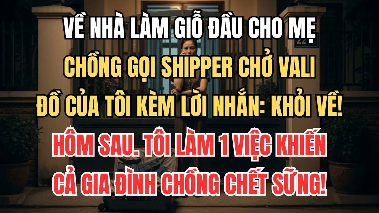 Về Làm Giỗ Đầu Cho Mẹ, Chồng Gọi Shipper Chở Vali Đồ Của Tôi Kèm Lời Nhắn ＂Khỏi Về!＂ ｜ Truyện Audio