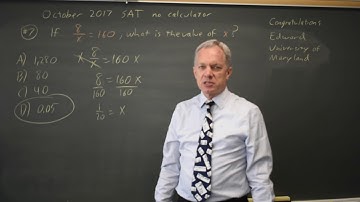 Oct 2017 SAT: Solving equations - question #3-7