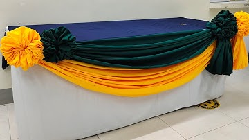 FLOWER FOLD DESIGN WITH SCALLOP DESIGN TWO COLORS COMBINATION TABLE SKIRTING TUTORIAL