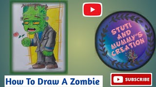 How to draw Plant Vs Zombie Character Step By Step | Zombie Drawing | #stutiandmummyscreation screenshot 5