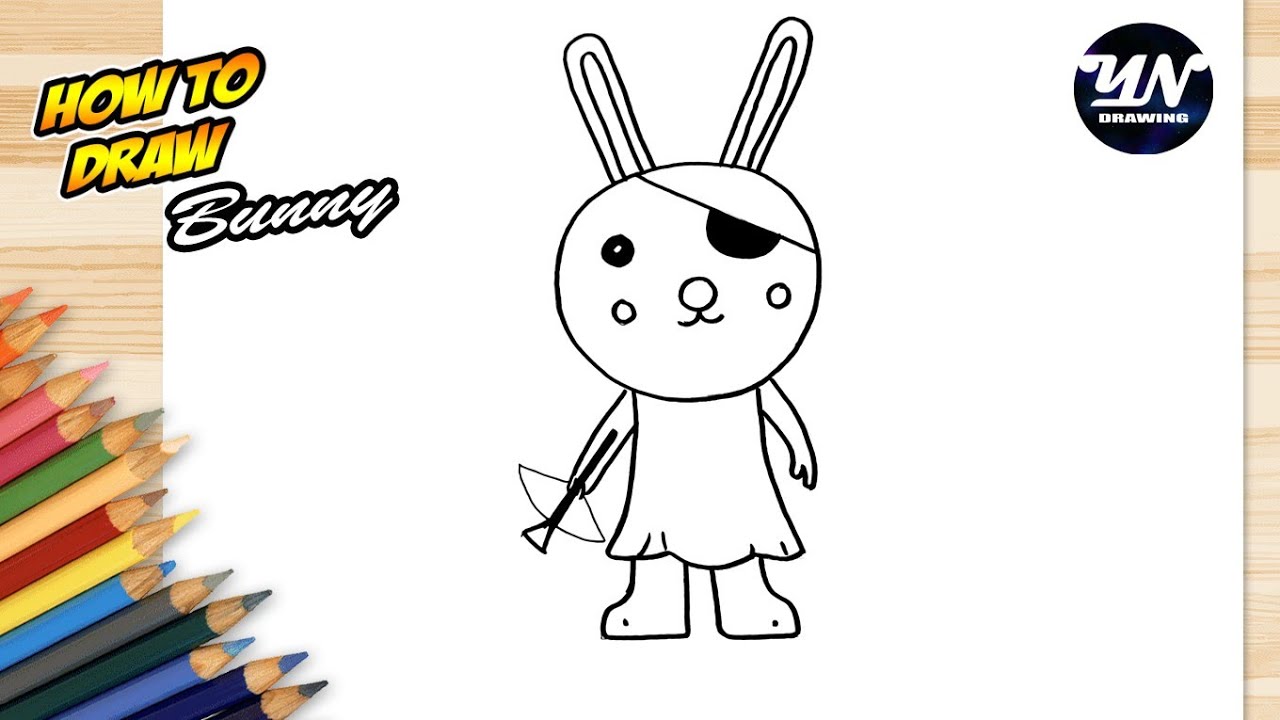 COMO DESENHAR A SKIN BUNNY DO PIGGY ROBLOX  how to draw bunny from piggy  roblox 