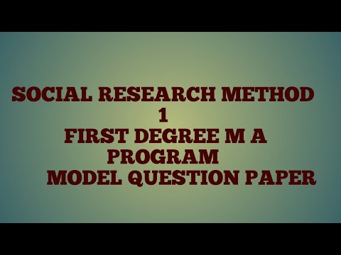 social research method 1,M A sociology, model question paper| A S MEDIA