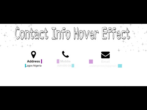 Contact Info Box Text Reveal Hover  Effects | Using Html And CSS