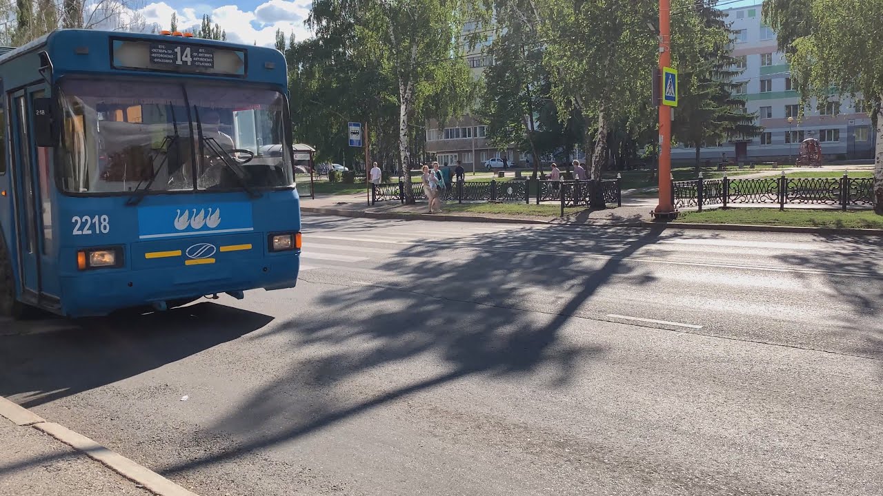 4K Поездка на одной из последних гармошек ЗиУ-6205М БТЗ 2218 по мар. 14, Стерлитамак 08 августа 2023