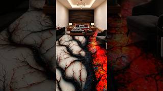 INSANE 3D Fire &amp; Stone Texture Epoxy Floor Transformation! 🌋🔥 ASMR