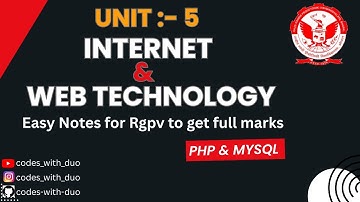 Internet and Web Technology AL703(D) Unit 5 | AIML 7th Semester | RGPV | #rgpv #iwt #youtube #ai