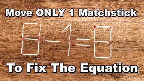 Move ONLY 1 Matchstick To Fix The Equation (69% FAIL)