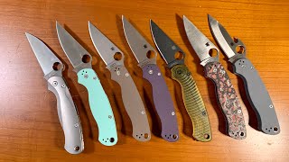 Seven! Different blade steels for the Spyderco PM2