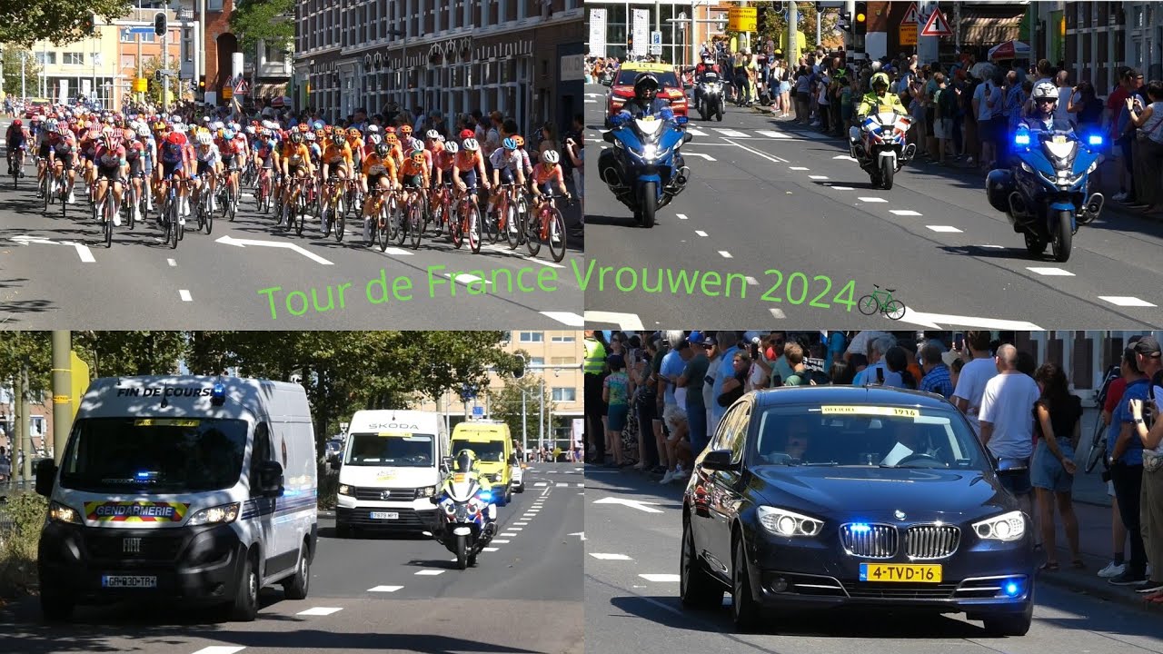 Tour de France Vrouwen 2024 door Den Haag! | Vele (Franse) Hulpdiensten met spoed!