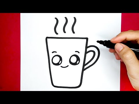 HOW TO DRAW A CUTE COFFEE MUG, STEP BY STEP, DRAW Cute things 