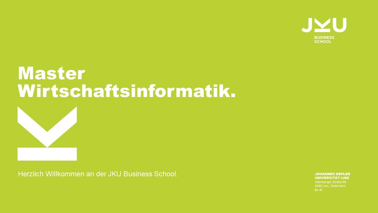 Master Wirtschaftsinformatik - Online-Infotag JKU Business School