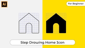 Easy Step drawing  Home Icon for Beginner - Adobe Illustrator Tutorial