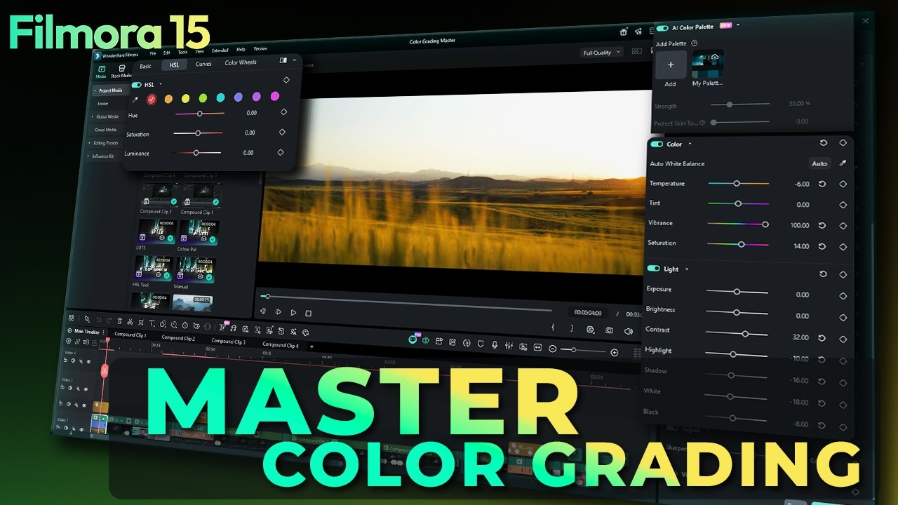 Color Grading Masterclass in Filmora 15 (HSL, LUTs & Pro Techniques)