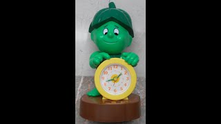1985 Jolly GREEN GIANT Vegetables Little Green Sprout Talking Alarm Clock WORKS! SOLD