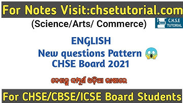 English (compulsory) questions patterns for CHSE 2021 | Arts/science/commerce