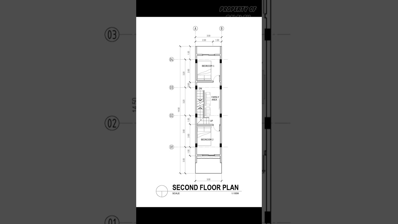 3m X 10m 3 Storey House Plan with Roof Deck (Request #1)