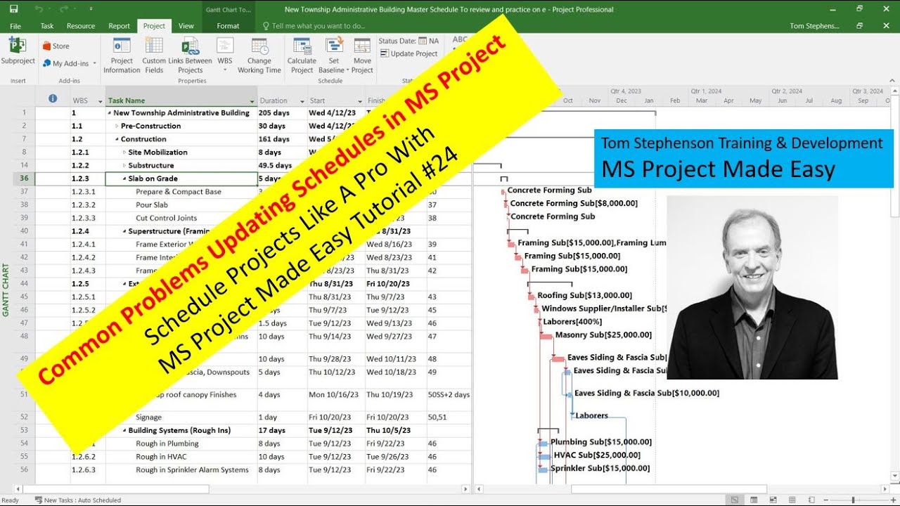 How to update and solve update problems in MS Project Made Easy, this video answers viewer questions