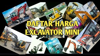 mini excavator price list ‼️ Daftar harga excavator mini