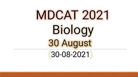 PMC MDCAT | MDCAT Biology | 30 August | Answer Key | Solution